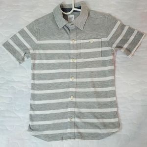 Gap Boy's Grey & White Striped Polo, Size Small (6/7)
